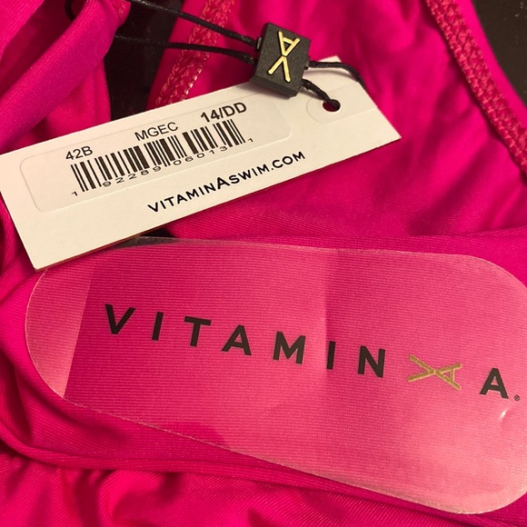 NWT VITAMIN A NEUTRA CALI CUT BIKINI BOTTOM. Hot Pink. Size 14/XL - Picture 5 of 6